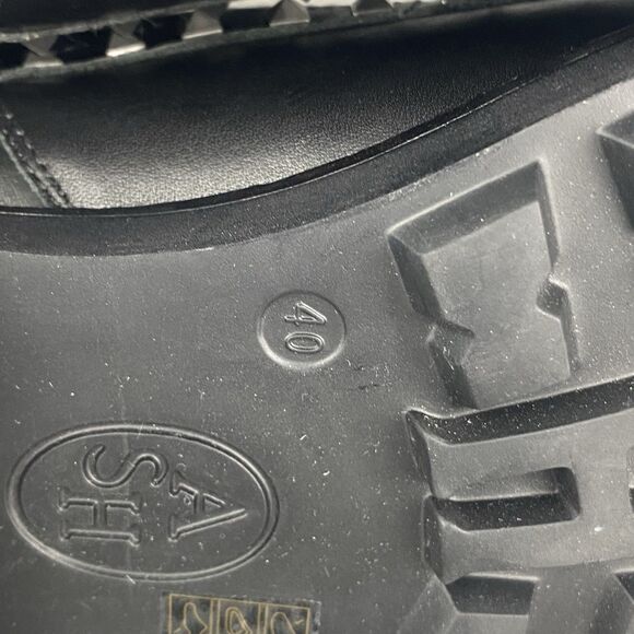 ASH Wolf Studded Combat Boots Womens Size 40 Black Leather Casual Lace Up - Picture 12 of 13